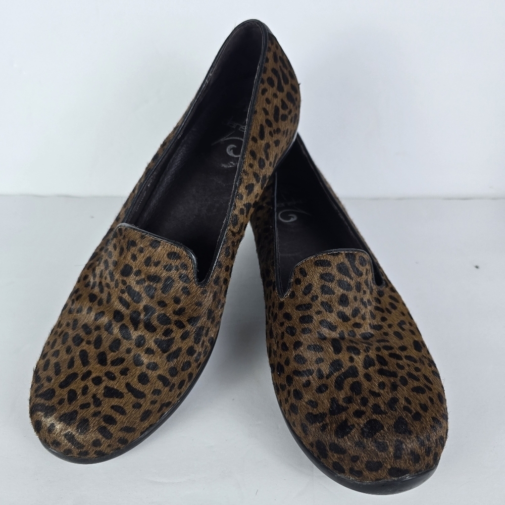 Dansko Olivia Calf Hair Cheetah Print Loafers Flats Slip On Size 41- US 10.5/11